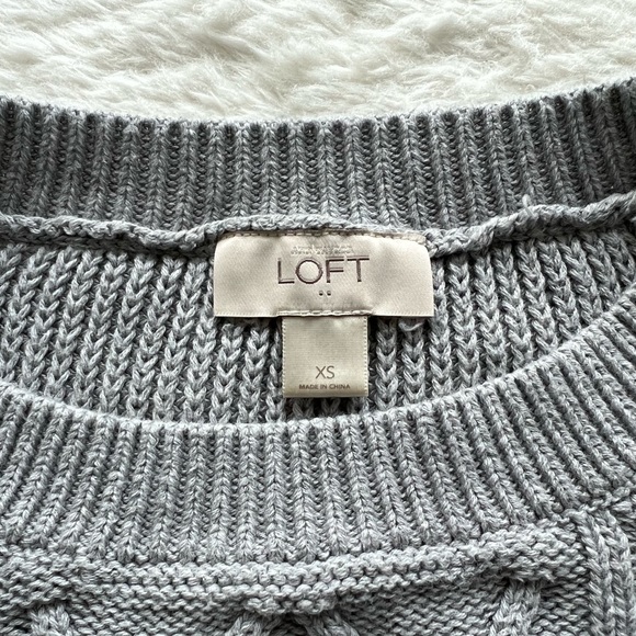 LOFT Knit Sweater Grey Size XS - Picture 5 of 6